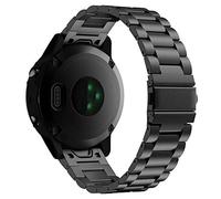 MoKo Cinturino Compatibile con Garmin Fenix 7/5/5 Plus/6/6 Pro/Epix Gen 2/Forerunner 935/945/Approach S62/Instinct 2, 22mm Quick Fit Braccialetto in Acciaio Inossidabile con Chiusura Pieghevole - Nero