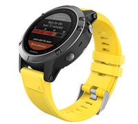 MoKo Cinturino Compatibile con Garmin Fenix 7/6/6 Pro/5/5 Plus/Epix Gen 2/Forerunner 935/945/Instinct 2/MARQ, 22mm Quick Fit Braccialetto di Ricambio in Morbido Silicone, Giallo