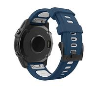 MoKo Cinturino Compatibile con Garmin Fenix 7/7 Pro/6/6 Pro/5/5 Plus/Instinct Solar/Instinct 2/Forerunner 965/955, Quick Fit 22mm Cinturino di Ricambio in Silicone Morbido Bicolore, Blu/Bianco