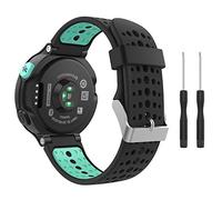 MoKo Cinturino Compatibile con Garmin Forerunner 235/235 Lite/220/230/620/630/735XT Smartwatch, Braccialetto di Ricambio in Morbido Silicone - Verde Menta e Nero