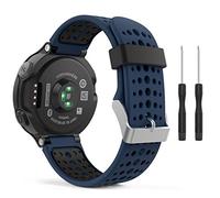 MoKo Cinturino compatibile con Garmin Forerunner 235, Soft Silicone Replacement Watch Band Fit Forerunner 235 Lite/220/230/620/630/735XT Smart Watch - MIDNIGHT BLUE & BLACK