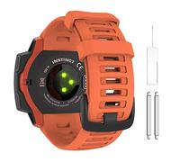MoKo Cinturino Compatibile con Garmin Instinct/Instinct Solar/Tactical/Instinct 2 Smartwatch GPS, 22mm Braccialetto Sportivo di Ricambio in Silicone Morbido, Rosso Fiamma