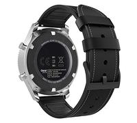 MoKo Cinturino Compatibile con Galaxy Watch 3 45mm/Galaxy Watch 46mm/Gear S3 Frontier/Classic/Huawei Watch GT2 Pro/GT2 46mm/Ticwatch Pro 3, Cinturino Ibrido in Pelle e Silicone - Nero