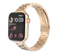 MoKo Cinturino da Polso Compatibile Apple Watch Ultra/Ultra2 Series 10/9/8/7/6/5/4/3/SE 42/44/45/46/49mm, Cinturino in Metallo di Ricambio, Acciaio Inossidabile Sottile ed Elegante, Oro Rosa
