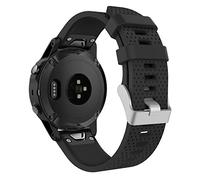 MoKo Cinturino di ricambio in silicone per Garmin Fenix 7S/Fenix 6S/6S Pro/Fenix 5S/5S Plus/Descent Mk2S, 20 mm Quick Fit Nero