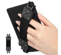 MoKo Cinturino di Sicurezza per 6-8" Kindle eReaders Fire Tablet - Kobo/Voyaga/Sony Kindle E-Book Tablet, Cinturino Nero da Mano Versatile ad Alta Elasticità Supporto Antiscivolo, Glitter Nero