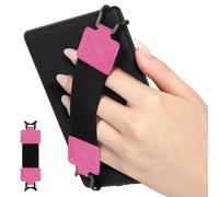 MoKo Cinturino di Sicurezza per 6-8" Kindle eReaders Fire Tablet - Kobo/Voyaga/Sony Kindle E-Book Tablet, Cinturino Nero da Mano Versatile ad Alta Elasticità Supporto Antiscivolo, Magenta