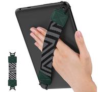 MoKo Cinturino di Sicurezza per 9" - 11" iPad/iPad Pro/iPad Air/Kindle Fire HD/Samsung/Lenovo Tablet, Cinturino da Mano Versatile ad Alta Elasticità Supporto Antiscivolo, Verde notte