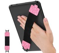 MoKo Cinturino di Sicurezza per 9" - 11" iPad/iPad Pro/iPad Air/Kindle Fire HD/Samsung/Lenovo Tablet, Nero Cinturino da Mano Versatile ad Alta Elasticità Supporto Antiscivolo, Rosa Brillante