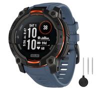 MoKo Cinturino in Gomma per Orologio Sportivo Compatibile con Garmin Instinct 3 Solar 45mm/Instinct 3 Amoled 45mm, Cinturino Regolabile di Sostituzione Impermeabile Leggero da Polso, Blu Crepuscolo