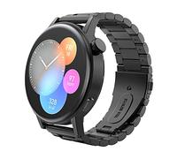 MoKo Cinturino in Metallo Compatibile con Huawei Watch GT 6/5/4/3/2/2e 46mm/Runner/Huawei Watch 5/4/3 Serie - Modelli Standard e Pro, 22mm Cinturino di Ricambio in Acciaio Inossidabile, Nero
