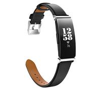 MoKo Cinturino in Pelle Compatibile con Fitbit Inspire 2/HR/Inspire, Cinturino di Ricambio in Pelle per Donna Uomo, Nero