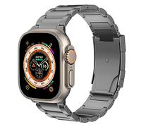 MoKo Cinturino in Titanio Compatibile Apple Watch Ultra2 49mm 46mm 45mm 44mm42mm,Cinturino di Ricambio in Metallo con Chiusura a Doppio Pulsante per iWatch Ultra SE Series 10 9 8 7 6 5 4 3 2 1,Grigio