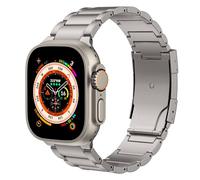 MoKo Cinturino in Titanio Compatibile con Apple Watch Ultra 3/2/1 Strap 49mm 46mm 45mm 44mm 42mm,Cinturino con Chiusura a Doppio Pulsante per iWatch SE3/SE2/SE Series 11 10 9 8 7 6 5 4 3 2 1,Titanio