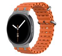 MoKo Cinturino Ocean Aggiornato per Samsung Galaxy Watch 8 40mm 44mm/Watch 8 Classic 46mm, Cinturino Sportivo in Silicone Traspirante con Connettore in Metallo per Uomo Donna, Titanio/Arancione