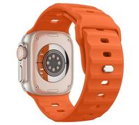 MoKo Cinturino Ocean Compatibile con Apple Watch Ultra 2 49mm 46mm 45mm 44mm 42mm per Uomo Donna, Cinturini di Ricambio Sportivi in Silicone per iWatch Serie 10 9 8 7 6 5 4 SE Ultra 2 1,Arancione