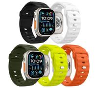 MoKo 5PZ Cinturino Ocean Compatibile con Apple Watch Ultra 2 49mm 46mm 45mm 44mm 42mm per Uomo Donna, Cinturini di Ricambio Sportivi in Silicone per iWatch Serie 10 9 8 7 6 5 4 SE Ultra 2 1,5 Colori E