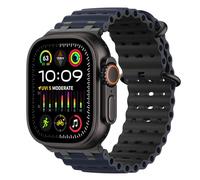 MoKo Cinturino Ocean Compatibile con Apple Watch Ultra 3/2/1 49 mm, S11/S10 46 mm, 9/8/7 45 mm, SE3/SE2/SE/6/5/4 44 mm, 3/2/1 42 mm, Cinturino Sportivo in Silicone Traspirante,Nr/Blu Mn&Nero