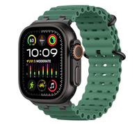MoKo Cinturino Ocean Compatibile con Apple Watch Ultra 3/2/1 49 mm, S11/S10 46 mm, 9/8/7 45 mm, SE3/SE2/SE/6/5/4 44 mm, 3/2/1 42 mm, Cinturino Sportivo in Silicone Traspirante, Nero/Verde