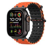 MoKo Cinturino Ocean Compatibile con Apple Watch Ultra 3/2/1 49 mm, S11/S10 46 mm, 9/8/7 45 mm, SE3/SE2/SE/6/5/4 44 mm, 3/2/1 42 mm, Cinturino Sportivo in Silicone Traspirante,Nr/Arancione&N