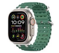 MoKo Cinturino Ocean Compatibile con Apple Watch Ultra 3/2/1 49 mm, S11/S10 46 mm, 9/8/7 45 mm, SE3/SE2/SE/6/5/4 44 mm, 3/2/1 42 mm, Cinturino Sportivo in Silicone Traspirante, Argento/Verde