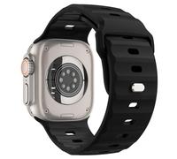 MoKo Cinturino Ocean Compatibile con Apple Watch Ultra 3/2/1 49mm,S11/S10 46mm,9/8/7 45mm,SE3/SE2/SE/6/5/4 44mm,3/2/1 42mm, Cinturini di Ricambio Sportivi in Silicone per Uomo Donna,Nero