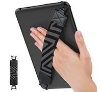 MoKo Cinturino di Sicurezza per 9" - 11" iPad/iPad Pro/iPad Air/Kindle Fire HD/Samsung/Lenovo Tablet, Cinturino da Mano Versatile ad Alta Elasticità Supporto Antiscivolo, Nero