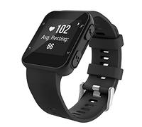MoKo Cinturino per orologio compatibile con Forerunner 35/30, cinturino sportivo in morbido silicone con 6 viti e 2 cacciaviti per Forerunner 35 GPS Running Smart Watch, nero