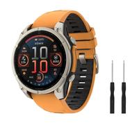 MoKo Cinturino per Orologio Compatibile con Garmin Fenix 8/E 47 mm/Fenix 7/7 Pro/Fenix 6/6 Pro/Fenix 5/5 Plus/Forerunner 935 945 955 965, Cinturino Morbido QuickFit da 22 mm, Arancione Nero