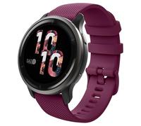 MoKo Cinturino per orologio compatibile con Garmin Vivoactive 4S/Forerunner 255S/255S Music/Venu 2S/Vivomove 3S, 18 mm, cinturino sportivo di ricambio in silicone, rosso vino