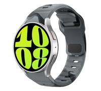 MoKo Cinturino Robusto Compatibile con Samsung Galaxy Watch 7 FE 6 5 4 40mm 44mm/Watch 6 Classic 43mm 47mm/5 Pro 45mm/4 Classic 42mm 46mm, Cinturini Sportivi di Ricambio in Silicone, Nero Grigio Camo