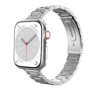 MoKo Cinturino Sottile in Metallo Compatibile con Apple Watch 41mm 40mm 38mm, Cinturino di Ricambio in Acciaio Inossidabile per iWatch Series SE 9 8 7 6 5 4 3 2 1 per Donna Uomo, Argento