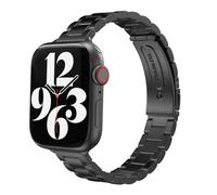 MoKo Cinturino Sottile in Metallo Compatibile con Apple Watch 41mm 40mm 38mm, Cinturino di Ricambio in Acciaio Inossidabile per iWatch Series SE 9 8 7 6 5 4 3 2 1 per Donna Uomo, Nero