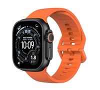 MoKo Cinturino Sportivo Compatibile con Apple Watch Ultra 3/2/1 49mm,S11/S10 46mm,9/8/7 45mm,SE3/SE2/SE/6/5/4 44mm,3/2/1 42mm,Cinturino di Ricambio in Silicone Traspirante per Uomo Donna,Arancione