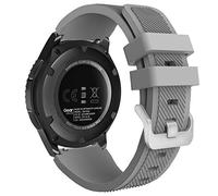 MoKo Cinturino Sportivo Compatibile con Samsung Galaxy Watch 3 45mm/Galaxy Watch 46mm/Gear S3 Frontier/S3 Classic, 22mm Cinturino di Ricambio in Silicone Morbido per Uomo Donna, Grigio