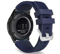 MoKo Cinturino Sportivo Compatibile con Samsung Galaxy Watch 3 45mm/Galaxy Watch 46mm/Gear S3 Frontier/S3 Classic, 22mm Cinturino di Ricambio in Silicone Morbido per Uomo Donna, Blu Notte