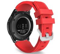 MoKo Cinturino Sportivo Compatibile con Samsung Galaxy Watch 3 45mm/Galaxy Watch 46mm/Gear S3 Frontier/S3 Classic, 22mm Cinturino di Ricambio in Silicone Morbido per Uomo Donna, Rosso