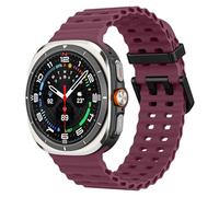 MoKo Cinturino Sportivo Compatibile con Samsung Galaxy Watch Ultra 47mm (2025/2024) per Uomo Donna, Cinturino di Ricambio in Silicone Morbido e Traspirante per Galaxy Watch 7 Ultra, Vino rosso
