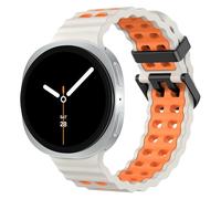 MoKo Cinturino Sportivo Ocean Compatibile con Samsung Galaxy Watch 8 40mm 44mm/Galaxy Watch 8 Classic 46mm, Cinturino Traspirante in Morbido Silicone per Uomo Donna, Luce Stellare/Arancione