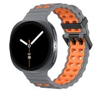 MoKo Cinturino Sportivo Ocean Compatibile con Samsung Galaxy Watch 8 40mm 44mm/Galaxy Watch 8 Classic 46mm, Cinturino Traspirante in Morbido Silicone per Uomo Donna, Spazio Grigio/Arancione
