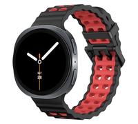 MoKo Cinturino Sportivo Ocean Compatibile con Samsung Galaxy Watch 8 40mm 44mm/Galaxy Watch 8 Classic 46mm, Cinturino Traspirante in Morbido Silicone per Uomo Donna, Nero/Rosso