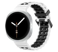 MoKo Cinturino Sportivo Ocean Compatibile con Samsung Galaxy Watch 8 40mm 44mm/Galaxy Watch 8 Classic 46mm, Cinturino Traspirante in Morbido Silicone per Uomo Donna, Bianco/Nero