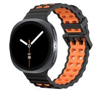 MoKo Cinturino Sportivo Ocean Compatibile con Samsung Galaxy Watch 8 40mm 44mm/Galaxy Watch 8 Classic 46mm, Cinturino Traspirante in Morbido Silicone per Uomo Donna, Nero/Arancione