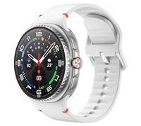 MoKo Cinturino Sportivo per Samsung Galaxy Watch 8 40mm 44mm/Galaxy Watch 8 Classic 46mm, Cinturino di Ricambio in Morbido Silicone per Uomo Donna, M/L, Bianco
