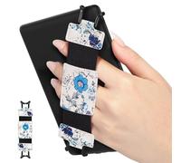 MoKo Cinturino Universale per 6" - 8" E-Reader e tablet, Cinturino Morbido da Mano Supporto Leggero con Fascetta Elastica Impugnatura per Tablet ad Alta Elasticità, Bianco & Blu
