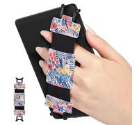 MoKo Cinturino Universale per 6" - 8" E-Reader e tablet, Cinturino Morbido da Mano Supporto Leggero con Fascetta Elastica Impugnatura per Tablet ad Alta Elasticità, Fiorellino con foglia blu