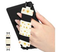 MoKo Cinturino Universale per 6" - 8" E-Reader e tablet, Cinturino Morbido da Mano Supporto Leggero con Fascetta Elastica Impugnatura per Tablet ad Alta Elasticità, Fiore su Bianco