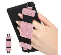 MoKo Cinturino Universale per 6" - 8" E-Reader e Tablet, Cinturino Morbido da Mano Supporto Leggero con Fascetta Elastica Impugnatura per Tablet ad Alta Elasticità, Rosa Leggero con Glitter