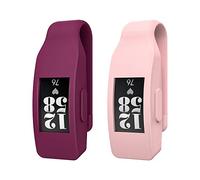 MoKo Clip Custodia Protettiva Compatibile con Fitbit Inspire/Inspire HR in Silicone Morbido con Gancio in Acciaio, Accessori Cover per Smartwatch Fitbit Inspire (Non per Inspire 2) - Rosa, Viola