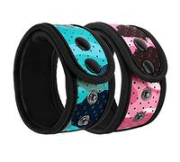 MoKo Confezione da 2 Cinghie Caviglia per Tracker Attività Fitbit & Garmin | Cinghia per Caviglia in Neoprene Regolabile Anti-sudore per Tracker Fitness con Tasca a Rete, Mimetico Blu + Mimetico Rosa